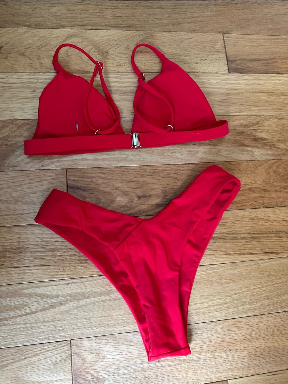 Red Women's Triangle Bikini Set